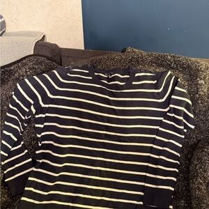 GAP Blue and White Striped Crew Neck Sweater